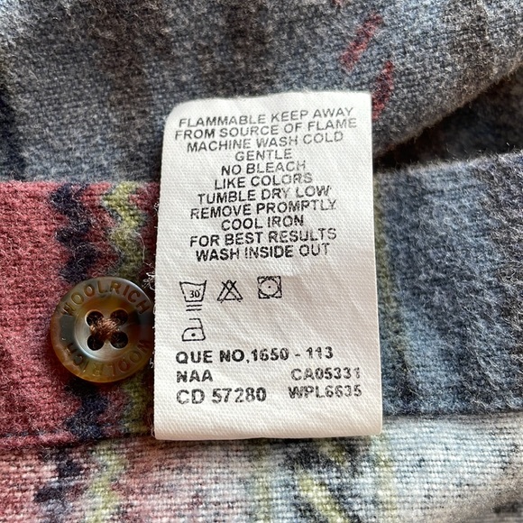 Vintage 90’s Woolrich Aztec Southwestern Heavyweight Flannel Shirt Extra Large - Picture 7 of 9